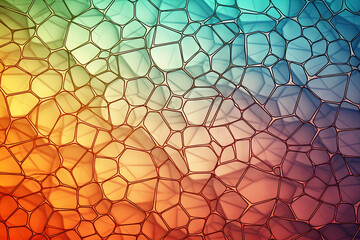 Blue and orange cells abstract background or pattern, creative design template