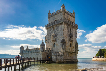 Obraz premium Belém Tower officially the Tower of Saint Vincent, a 16th-century fortification located in Lisbon, Portugal