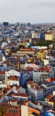 Fototapeta na wymiar Portuguese Coastal Legacy: Aerial Tapestry of Old Town and Ocean
