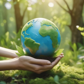 World environment and mother earth day concept with globe and eco friendly enviroment