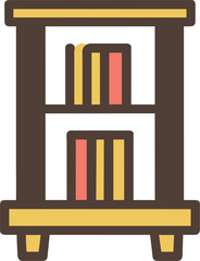 bookcase, icon broken line