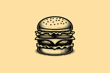 logo vector hand drawn hamburger