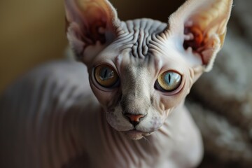 A close-up view of a cat with large ears. Perfect for animal lovers and pet-related content