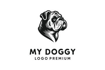 logo vector hand drawn head dog