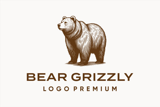 logo vector illustration bear grizzly