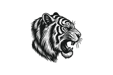 logo vector hand drawn head tiger