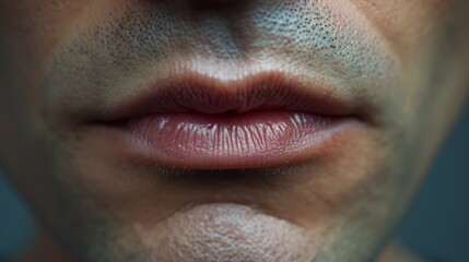 A close-up view of a person's mouth with a toothbrush. This image can be used to promote dental hygiene and oral care
