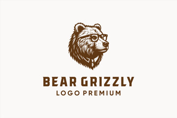 logo vector illustration bear grizzly
