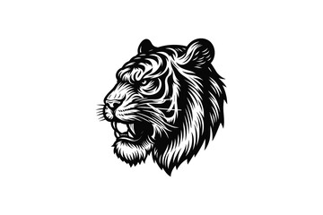logo vector hand drawn head tiger