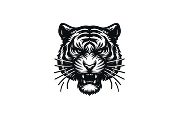 logo vector hand drawn head tiger