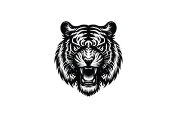 logo vector hand drawn head tiger