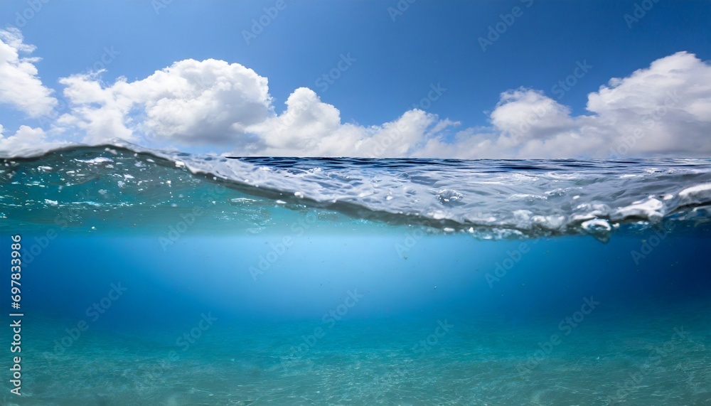 Wall mural ocean or sea in half water half sky.