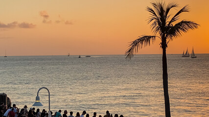 Sunset at Mallory Square in Key West Florida