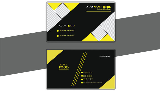 Food visiting card, restaurant business card template, food business card, editable modern temp;ate restaurant business card, luxury restaurant business card stock template .