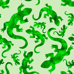 Summer cartoon animals seamless lizard pattern for wrapping paper and fabrics and linens and kids clothes print
