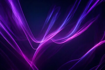 Beautiful abstract futuristic dark background with neon glow and purple smoke. AI generated.-
