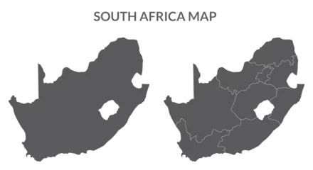 Foto op Canvas South Africa map set in grey color © Supatra