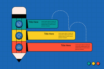 Education infographic template for presentation with replaceable text.