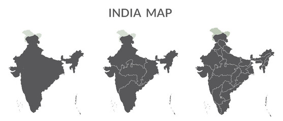 India map set in grey color