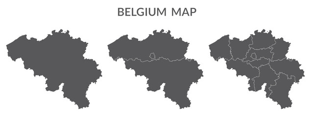 Fototapeta na wymiar Belgium set in grey color