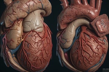 Elevated ST-segments occur in one side of the heart when there is acute transmural ischemia, while the other side may show depressed ST-segments. Generative AI