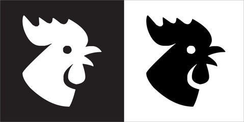 Illustration vector graphics of head cock icon - obrazy, fototapety, plakaty