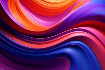 Dynamic neon backdrop with vibrant swirls. 3D artwork. Generative AI