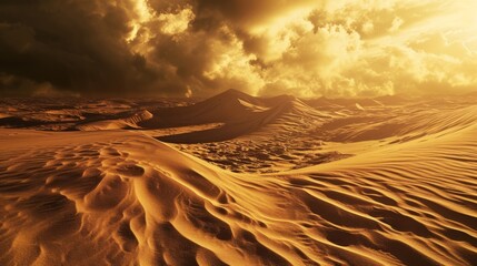 sand storm dunes in the desert of sahara. wallpaper background
