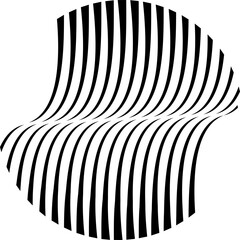 Abstract striped geometric design element.