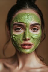 Natural Avocado Face Mask Beauty Treatment. Generative ai