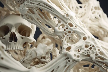 3D rendered background showcasing calcium bone structure textures. Generative AI