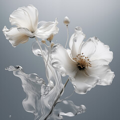 liquid glass flowers, abstract generative art