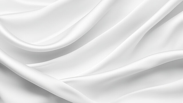 Pure White Satin Fabric with Delicate Folds Background © Marjolein de Swart