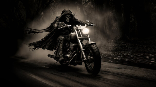 The Grim Reaper rides fast to take someone's life