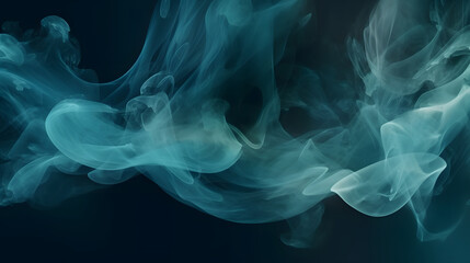 Obraz premium Fluffy Puffs of Smoke and Fog on Black Background