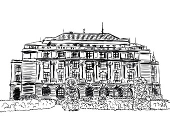 Sketch bulding of Faculty of Arts, Charles University
