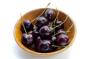 Fresh cherry on white background.