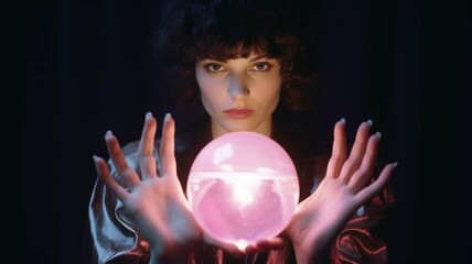 Naklejka premium person with magic ball