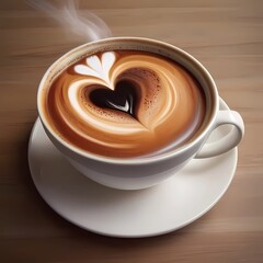 Crea una imagen abstracta de un tapiz de un paisaje emergiendo de una taza de café con el nombre "Alicia"3D Ultradetallado. Hiperrealistav