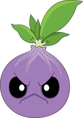 purple onions, angry face memes - obrazy, fototapety, plakaty
