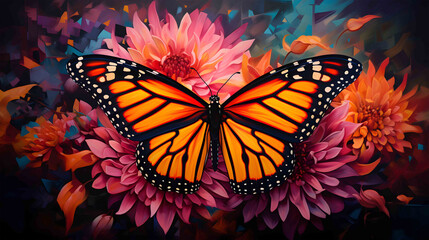 Monarch Butterfly's Floral Fantasy