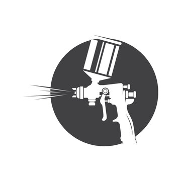 spray gun paint logo icon vector illustration