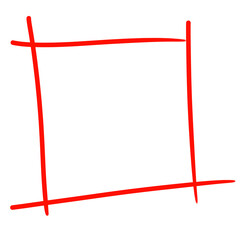 Red square frame line design transparant png	