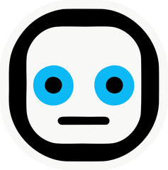Robot Head Avatar Vector Design. Cartoon Robot Head Icon Design