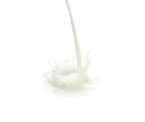 Pouring tasty fresh milk, closeup. Dairy product