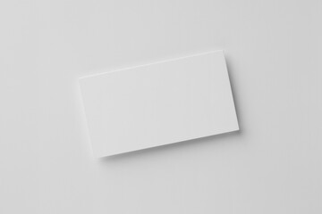 Blank business card on white background, top view. Mockup for design