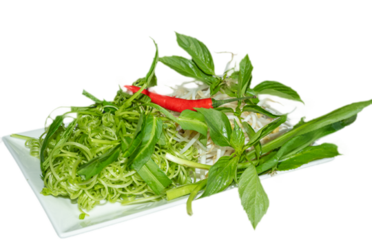 salad on a white background