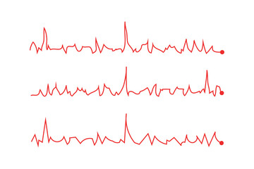 ECG heart beat line icon symbol, Heart beat pulse hospital logo sign. Vector. - obrazy, fototapety, plakaty