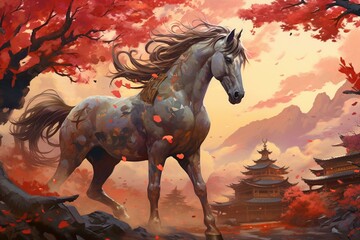 Eastern horse. Generative AI