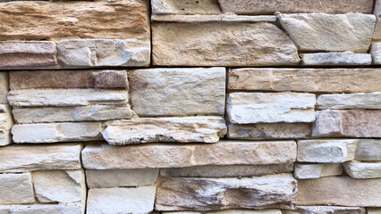 Beige brick walls in different colors